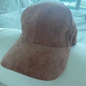 Light pink suede baseball hat